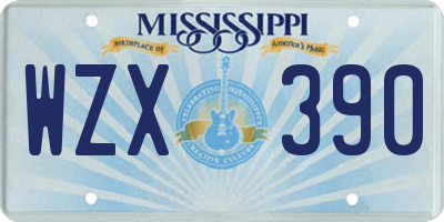 MS license plate WZX390