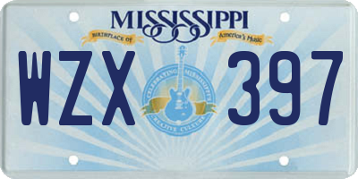 MS license plate WZX397
