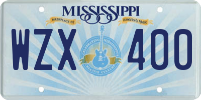 MS license plate WZX400
