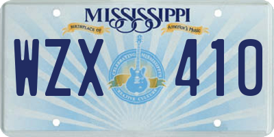 MS license plate WZX410