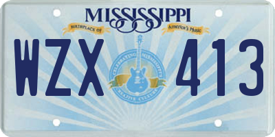 MS license plate WZX413