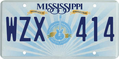 MS license plate WZX414