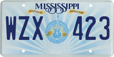 MS license plate WZX423