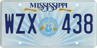 MS license plate WZX438