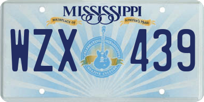 MS license plate WZX439