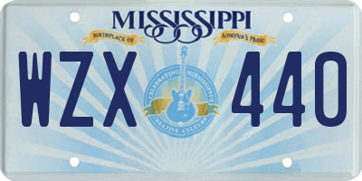 MS license plate WZX440