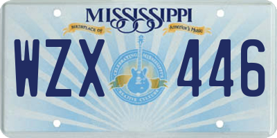 MS license plate WZX446