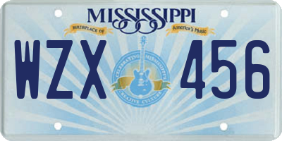 MS license plate WZX456