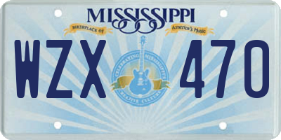 MS license plate WZX470