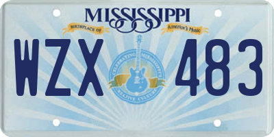 MS license plate WZX483