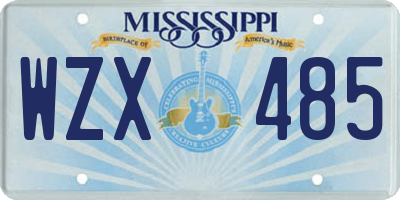 MS license plate WZX485