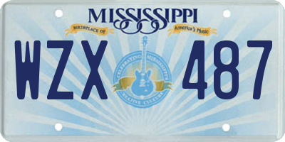 MS license plate WZX487