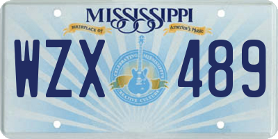 MS license plate WZX489