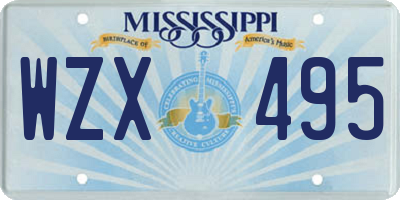 MS license plate WZX495