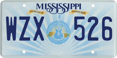 MS license plate WZX526