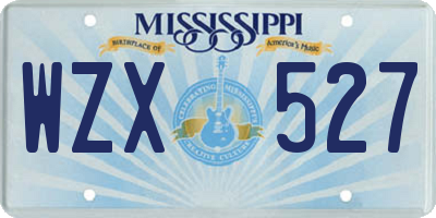 MS license plate WZX527