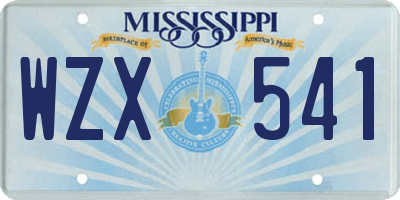 MS license plate WZX541