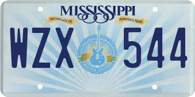 MS license plate WZX544