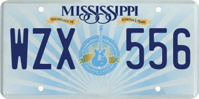 MS license plate WZX556