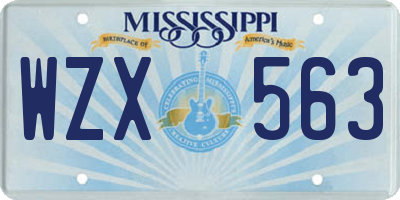 MS license plate WZX563