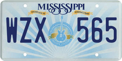 MS license plate WZX565