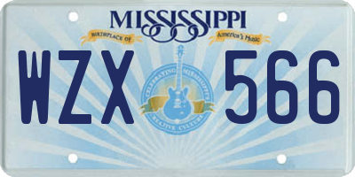 MS license plate WZX566