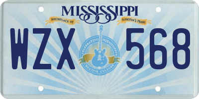 MS license plate WZX568
