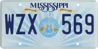 MS license plate WZX569