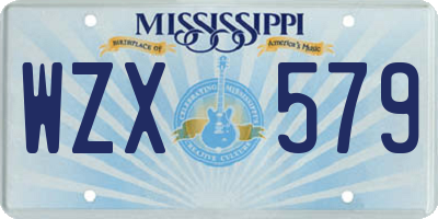 MS license plate WZX579