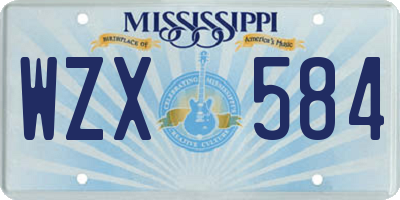 MS license plate WZX584