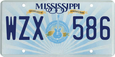 MS license plate WZX586