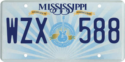 MS license plate WZX588