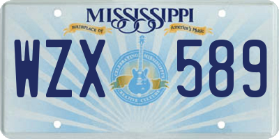 MS license plate WZX589