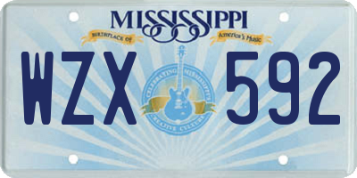 MS license plate WZX592