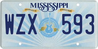 MS license plate WZX593