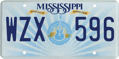 MS license plate WZX596