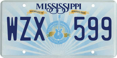 MS license plate WZX599