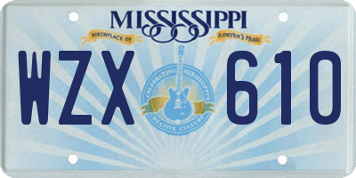 MS license plate WZX610