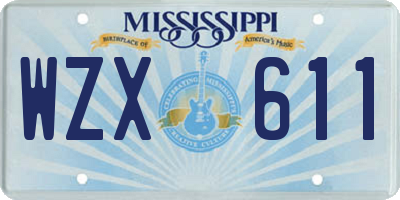 MS license plate WZX611
