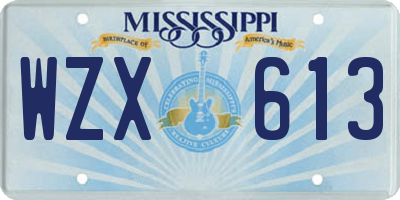MS license plate WZX613