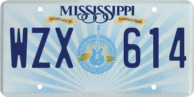 MS license plate WZX614