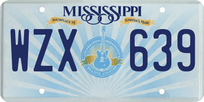 MS license plate WZX639