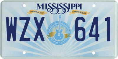 MS license plate WZX641