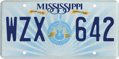 MS license plate WZX642