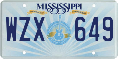MS license plate WZX649