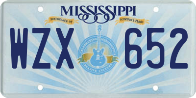 MS license plate WZX652