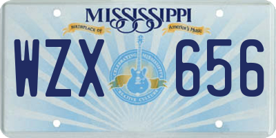 MS license plate WZX656
