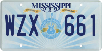 MS license plate WZX661