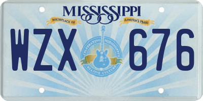MS license plate WZX676