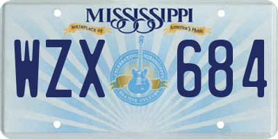 MS license plate WZX684